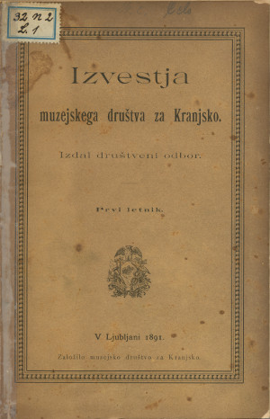 Naslovnica novic muzejskega društva za Kranj Naslovnica novic muzejskega društva za Kranj