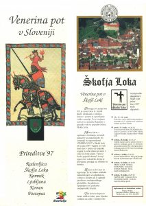 Naslovnica in notranja stran skupne publikacije slovenskih mest, vključenih v projekt Venerina pot.