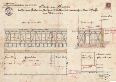 Načrt damskega kopališča iz leta 1893.
