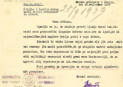 Poziv prebivalstvu, da naj bo bolj pozorno na ljudi, ki skrivaj prečkajo mejo.