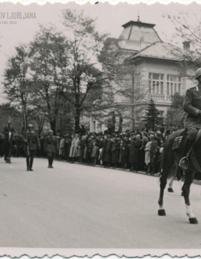 Vojaška parada na »Dan Imperija in praznik Italijanske vojske« na Prešernovi cesti, 1941