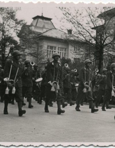 Vojaška parada na »Dan Imperija in praznik Italijanske vojske« na Prešernovi cesti, 1941