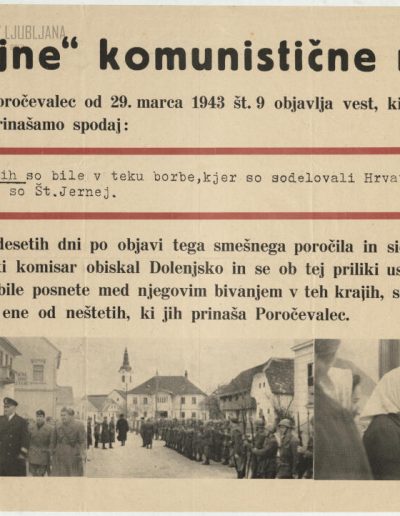 Visoki komisar je obiskal Dolenjsko, 1943