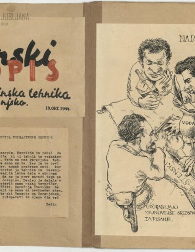 Naslovnica prve številke Stenskega časopisa, ki ga je izdajala Pokrajinska tehnika za Gorenjsko, 19. 10. 1944