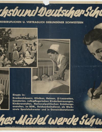 Nemški propagandni plakat o pomenu dela medicinskih sester med vojno