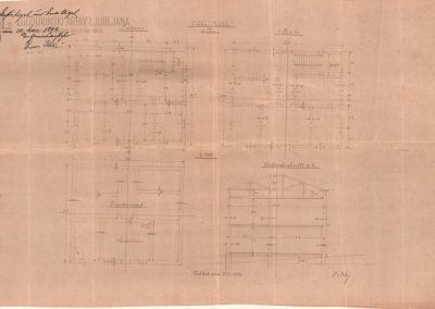 Načrt vile Rikli, izdelan med letoma 1893 in 1899.